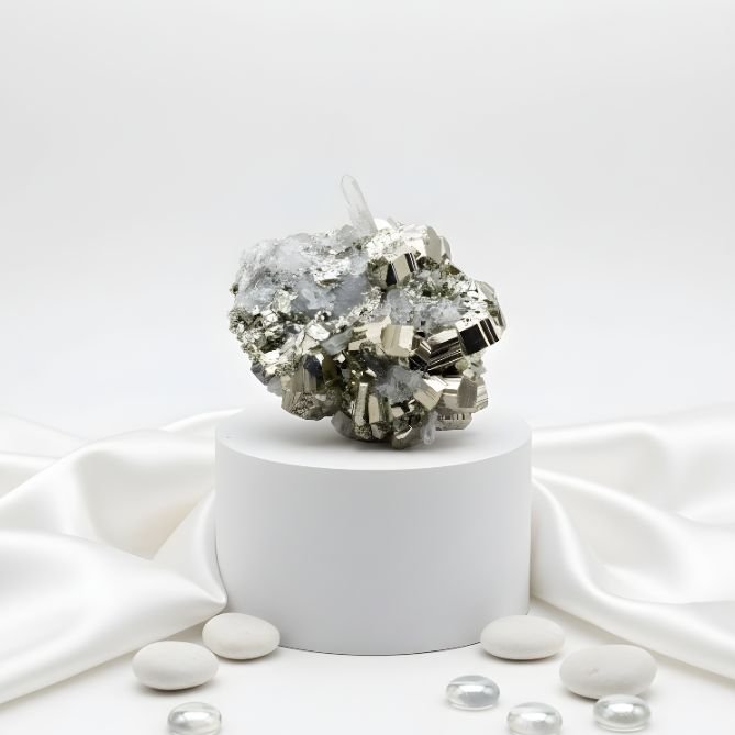 Raw Pyrite with Quartz